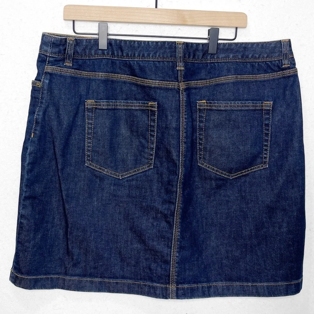 Boden Denim Jean Skirt WG444 5 Pocket Dark Wash Size 14